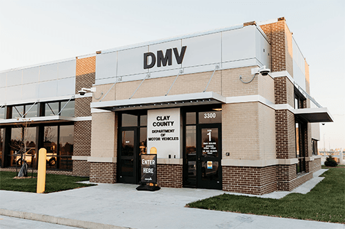 Picture showing the Clay County Department of Motor Vehicles building in Moorhead.