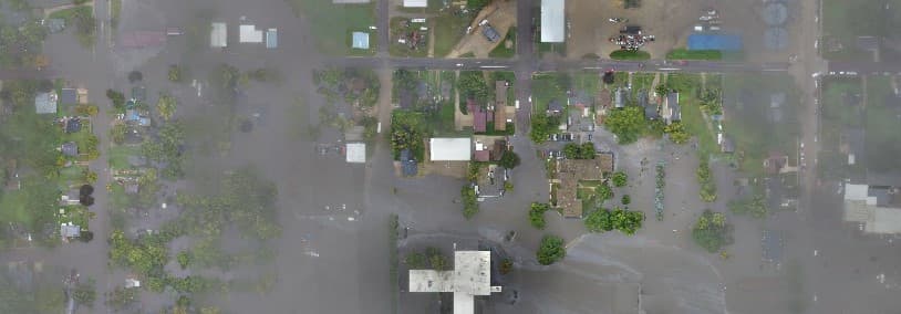Aerial image of flooding in southern mn