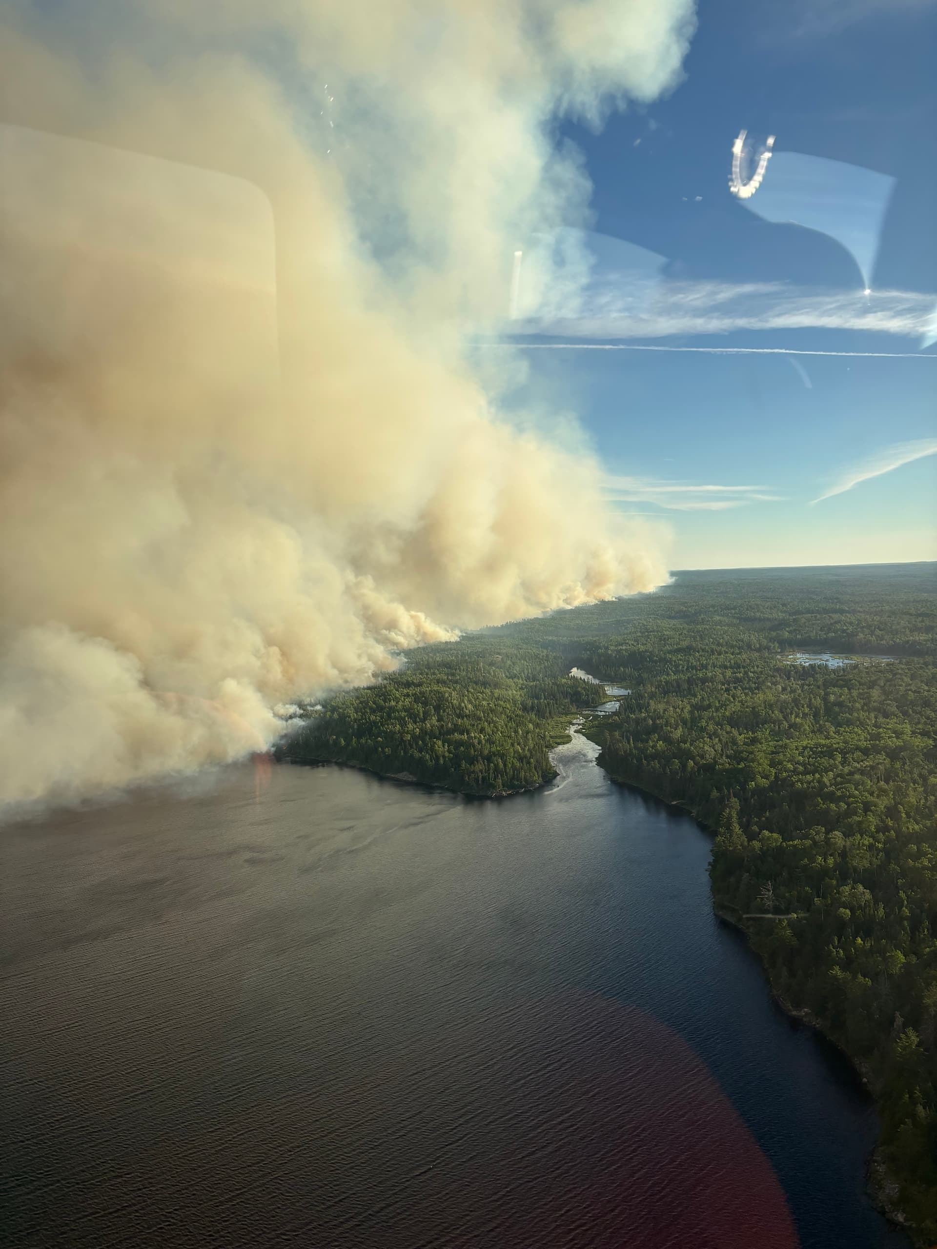 aerial image of wildfires in BWCa